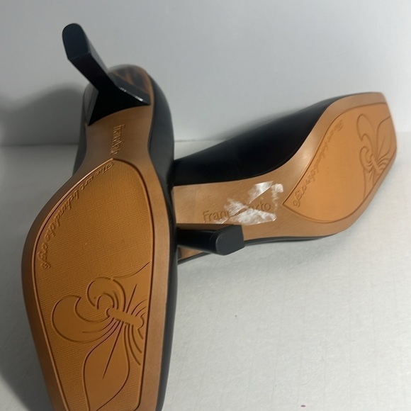 👡Franco Sarto Womens Pump Heel Black Leather Dressy Slip On High 7.5 New - Picture 7 of 7